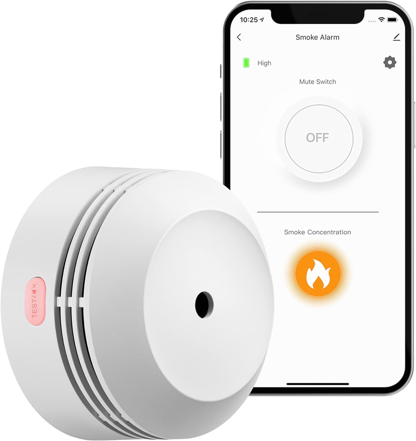 The smart smoke detector is compatible with TuyaSmart and Smart Life apps