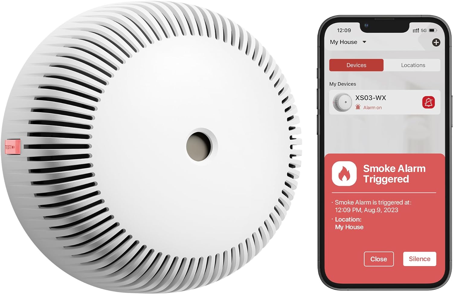 You can control this smoke detector remotely through a mobile app